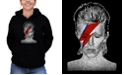 LA Pop Art Women's David Bowie Aladdin Sane Word Art Hooded Sweatshirt